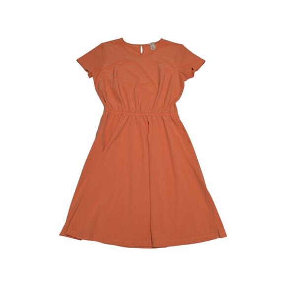 Duluth Trading Co Flexcellence Dress Orange Short Sleeve Womens X-Small Gorpcore - Picture 1 of 4